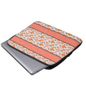 Hübsche Korallen- und Orangenblumen Laptopschutzhülle (Vorne Knopf)