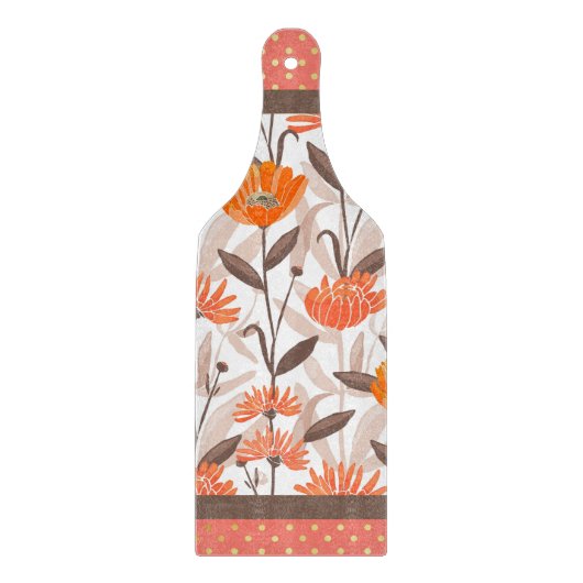 Hübsche Korallen- und Orangenblumen Schneidebrett (Vorderseite)