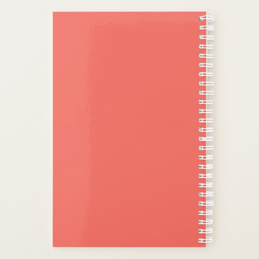 Hübsche Korallentypografie und Grenzhochzeit Planer (Rückseite)