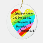 HÜBSCHE KORINTHIANER 13:13 RAINBOW HERZ DESIGN KERAMIKORNAMENT (Links)