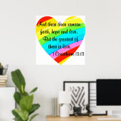 HÜBSCHE KORINTHIANER 13:13 RAINBOW HERZ DESIGN POSTER (Heimbüro)