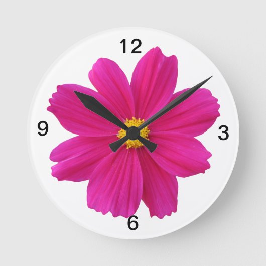 hübsche Kosmos-Blume Runde Wanduhr (Vorderseite)