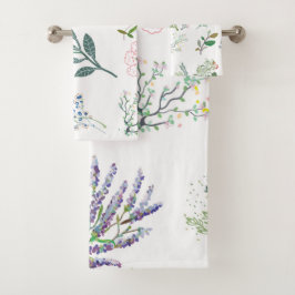 Hübsche Kräuterpflanzen und Pflanze für Naturliebh Badhandtuch Set