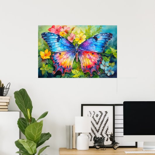 Hübsche kreative Schmetterlingskollusion Poster (Heimbüro)