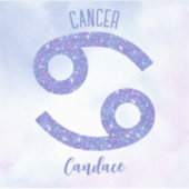 Hübsche Krebsastrologie Signieren Personalisierten Aufkleber (Vorderseite)