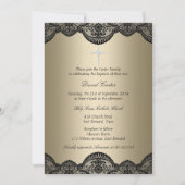 Hübsche Kreuzgoldtaufe Einladung (Vorderseite)