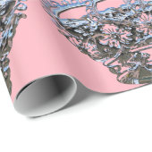 Hübsche Krone auf glänzend rosa Papier Geschenkpapier (Rolleneckpunkt)