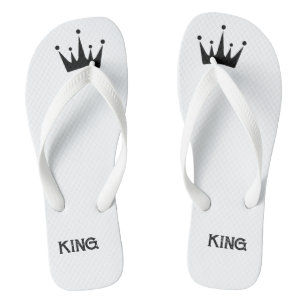 Hübsche Krone mit König Bedruckter Text-Sandalen v Badesandalen