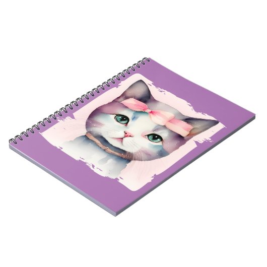 Hübsche Küche mit rosa Bow Spiral Foto Notebook Notizblock (Linke Seite)