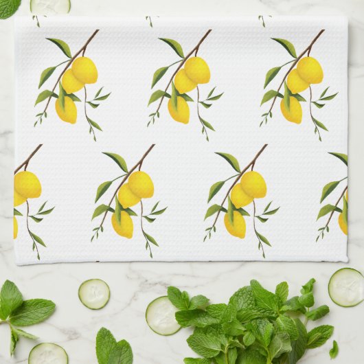Hübsche Küchenhandtücher Zitronen Geschirrtuch (Gefaltet)