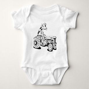 Hübsche Kuh, die einen Traktor fährt Baby Strampler