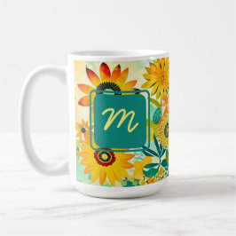 Hübsche Kunst-Blume Mit Monogramm Kaffeetasse
