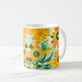 Hübsche Kunst-Blume Mit Monogramm Kaffeetasse (VorderseiteRechts)