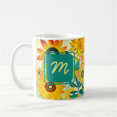 Hübsche Kunst-Blume Mit Monogramm Kaffeetasse (Links)