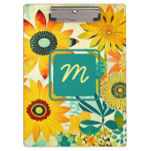 Hübsche Kunst-Blume Mit Monogramm Klemmbrett (Vorderseite)