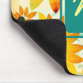 Hübsche Kunst-Blume Mit Monogramm Mousepad (Ecke)
