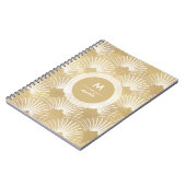 Hübsche Kunst-Deko-Muster in Gold und Weiß Notizblock (Linke Seite)