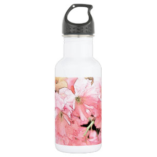 Hübsche künstlerische Skizze rosa Kirschblüten Edelstahlflasche