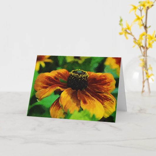 Hübsche Künstlerische Wildblumen Art Note Card Karte (Gelbe Blume)