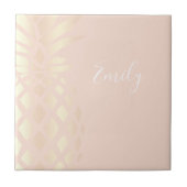 Hübsche kupferne Rosengoldananas u. erröten Rosa Fliese (Vorderseite)