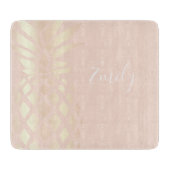 Hübsche kupferne Rosengoldananas u. erröten Rosa Schneidebrett (Vorderseite)