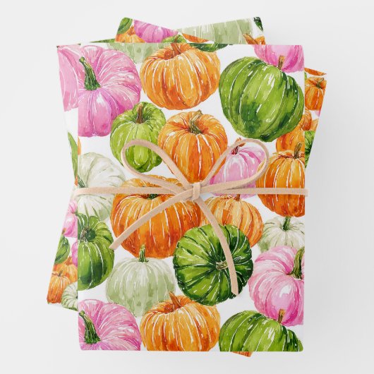 Hübsche Kürbis Geschenkpapier Set (Beispiel)