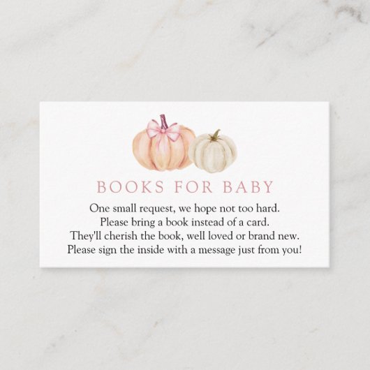 Hübsche Kürbisbücher für die Kinderkarte Begleitkarte (Vorderseite)