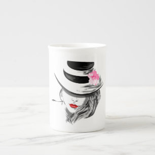 Hübsche Lady Bone China Tasse