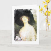 Hübsche Lady Circa 1910 Digitale Kunst Karte (Gelbe Blume)