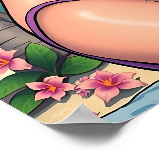 Hübsche Lady in Bikini Retro Breach Poster (Ecke)