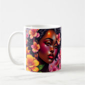 Hübsche Lady of Color Pink Blume - Musikalische Hi Kaffeetasse (Links)