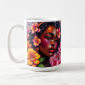Hübsche Lady of Color Pink Blume - Musikalische Hi Kaffeetasse (Links)