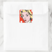 Hübsche Lady Retro Pop Art Stickers (Tasche)