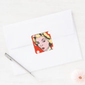 Hübsche Lady Retro Pop Art Stickers (Umschlag)