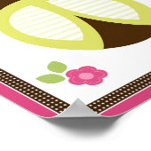 Hübsche Ladybug und Blume Kinderzimmer Art Poster (Ecke)