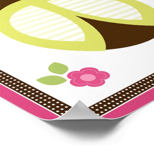 Hübsche Ladybug und Blume Kinderzimmer Art Poster (Ecke)