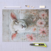 Hübsche Lamm-Rosa-Blumen-Script-Decoupage Seidenpapier (Handwerk)
