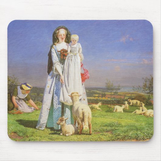 Hübsche Lämmer by Ford Madox Brown Mousepad (Vorne)