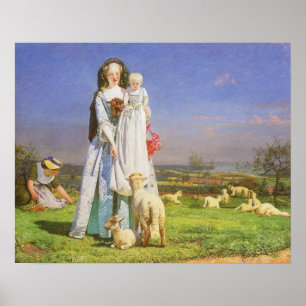 Hübsche Lämmer by Ford Madox Brown Poster