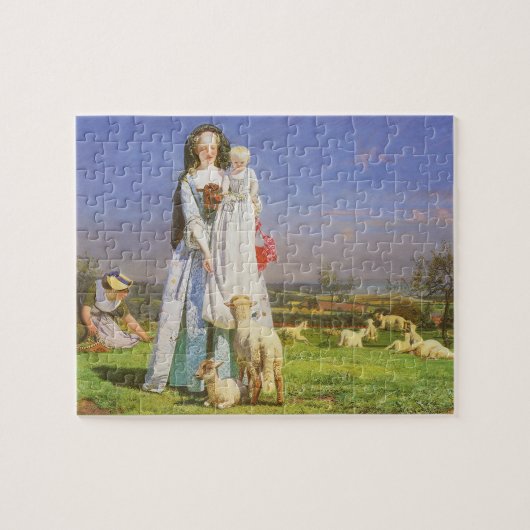 Hübsche Lämmer by Ford Madox Brown Puzzle (Horizontal)