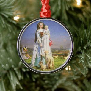 Hübsche Lämmer von Ford Madox Brown Silbernes Ornament