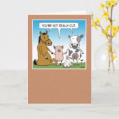 Hübsche Landtiere zum Geburtstag Karte (Gelbe Blume)