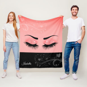 Hübsche Lashes - Korallenrosa Fleecedecke