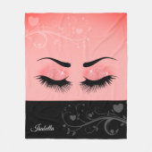 Hübsche Lashes - Korallenrosa Fleecedecke (Vorderseite)