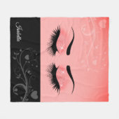 Hübsche Lashes - Korallenrosa Fleecedecke (Vorderseite (Horizontal))