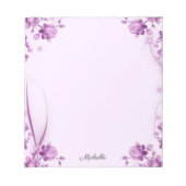 Hübsche Lavendel-Blume Editor IHRER TEXT Notizblock (Vorderseite)