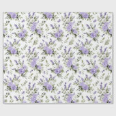 Hübsche Lavendel Blumen Brautparty Geschenkpapier (Flach)