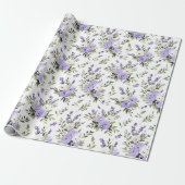 Hübsche Lavendel Blumen Brautparty Geschenkpapier (Ungerollt)