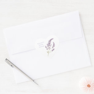 Hübsche Lavendel-Blumen-Brautparty Herz-Aufkleber