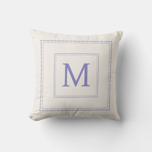 Hübsche Lavendel-Monogramm-Wurfkissen Kissen (Vorderseite)